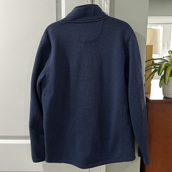 LL Bean Men’s Full Zip Sweater Fleece -Navy - Picture 4 of 7